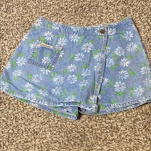 Vintage 90’s LONDONJEAN Blue and Green Skorts with Floral Pattern